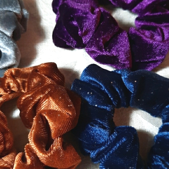 Velvet/Velour Scrunchie HairTie A DOZEN Jewel Tone - Picture 3 of 5